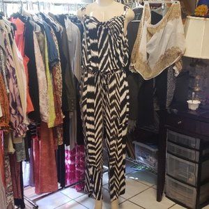Calvin Klein Zebra Print Sleeveless Jumpsuit Size 8